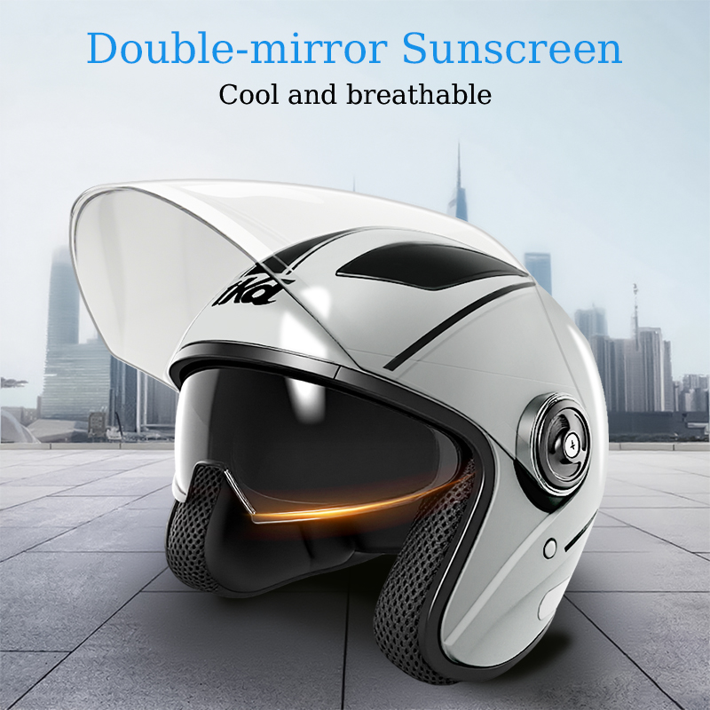Dual Visor Motorcycle Racing Helmet - Motorcycle Dual Visor Flip Up Modular