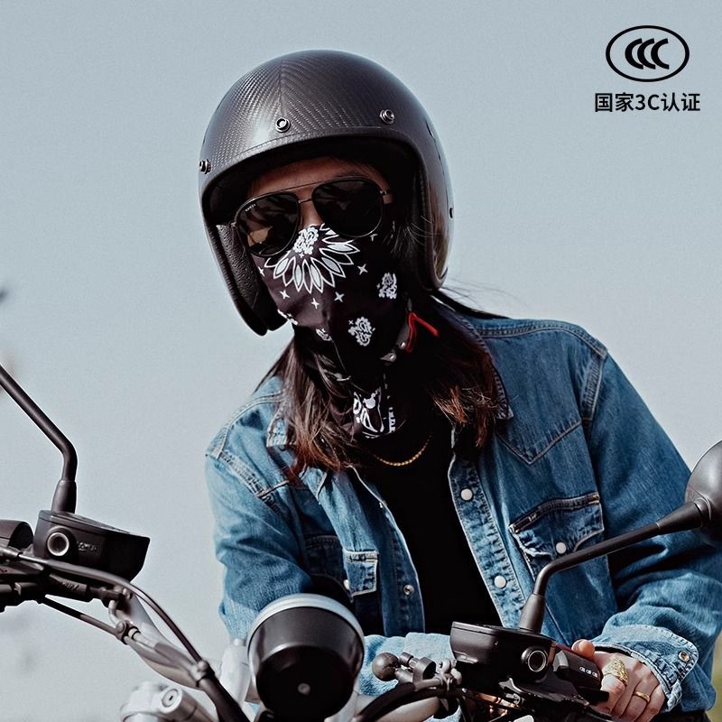 Vintage Open Face Retro Helmet - DOT Retro Open Face Motorcycle Low